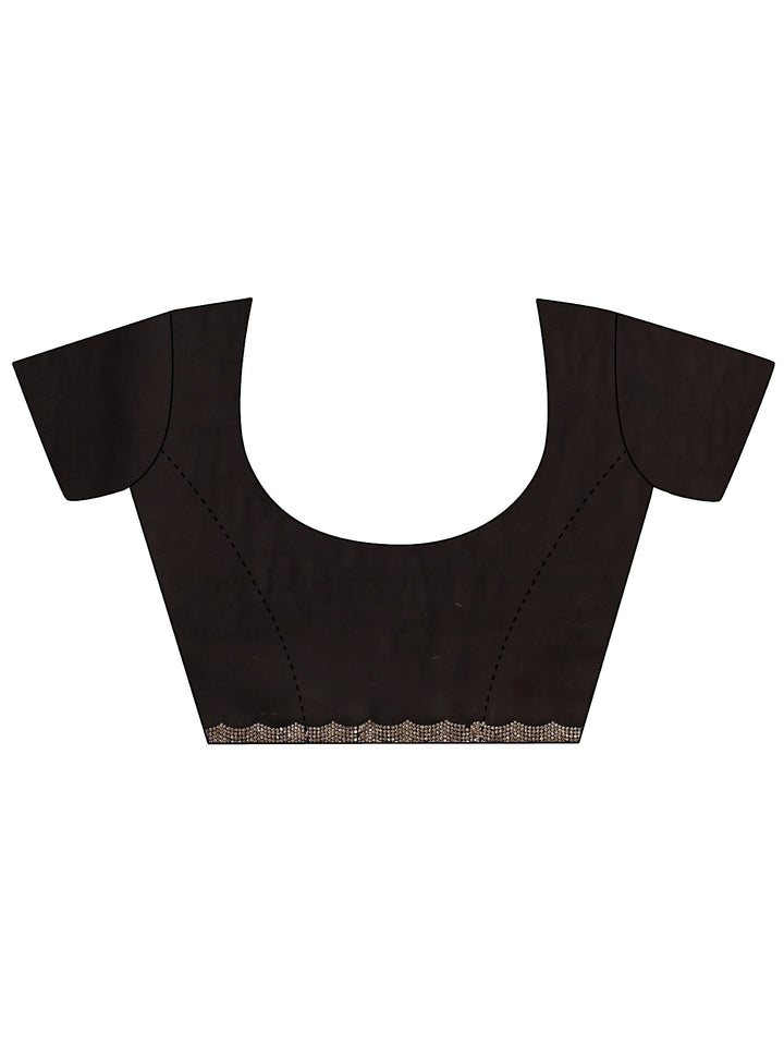 Libas Black Embellished Tissue Saree With Unstiched Blouse Piece