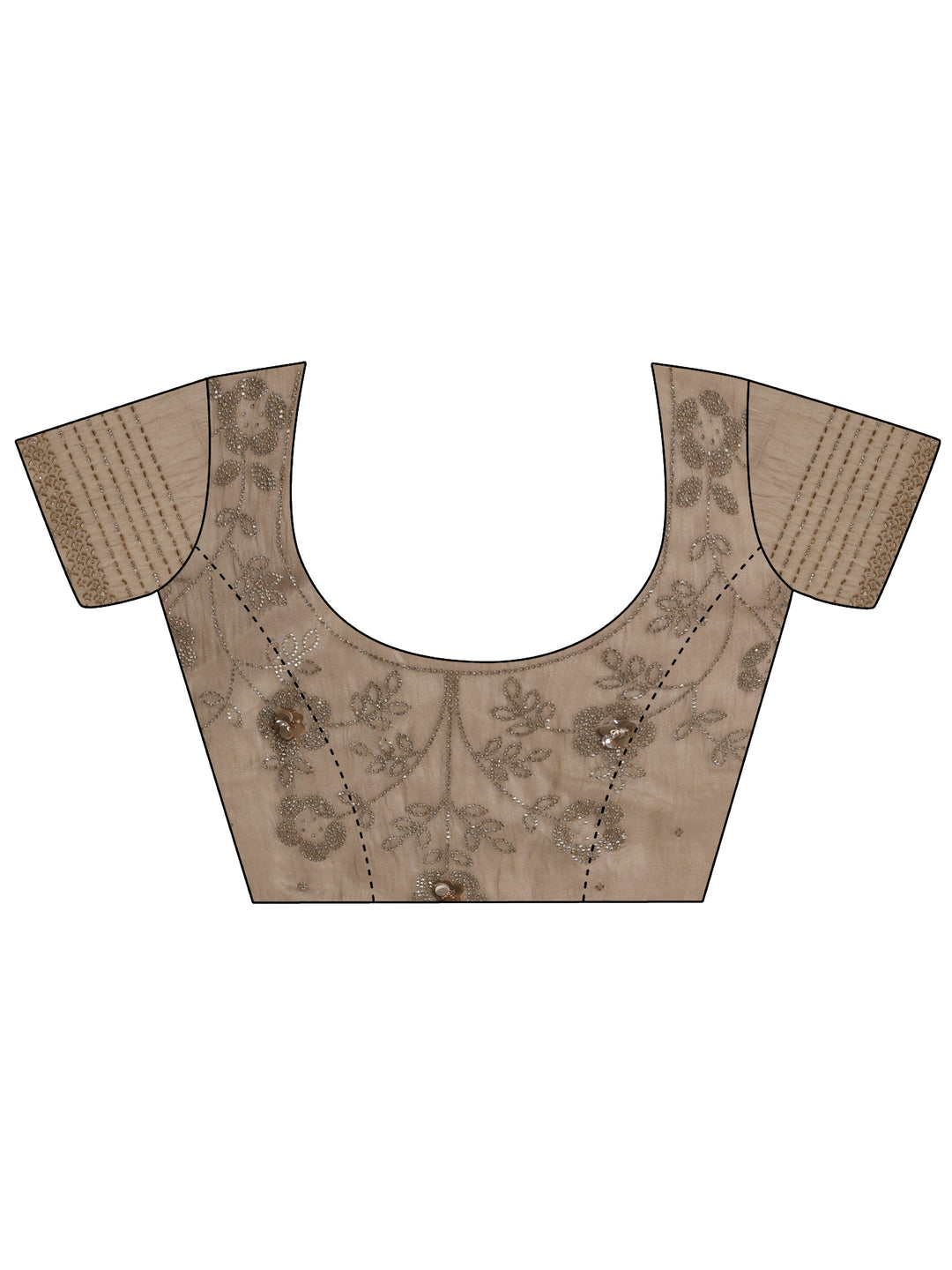Libas Golden Embellished Tissue Saree With Unstiched Blouse Piece