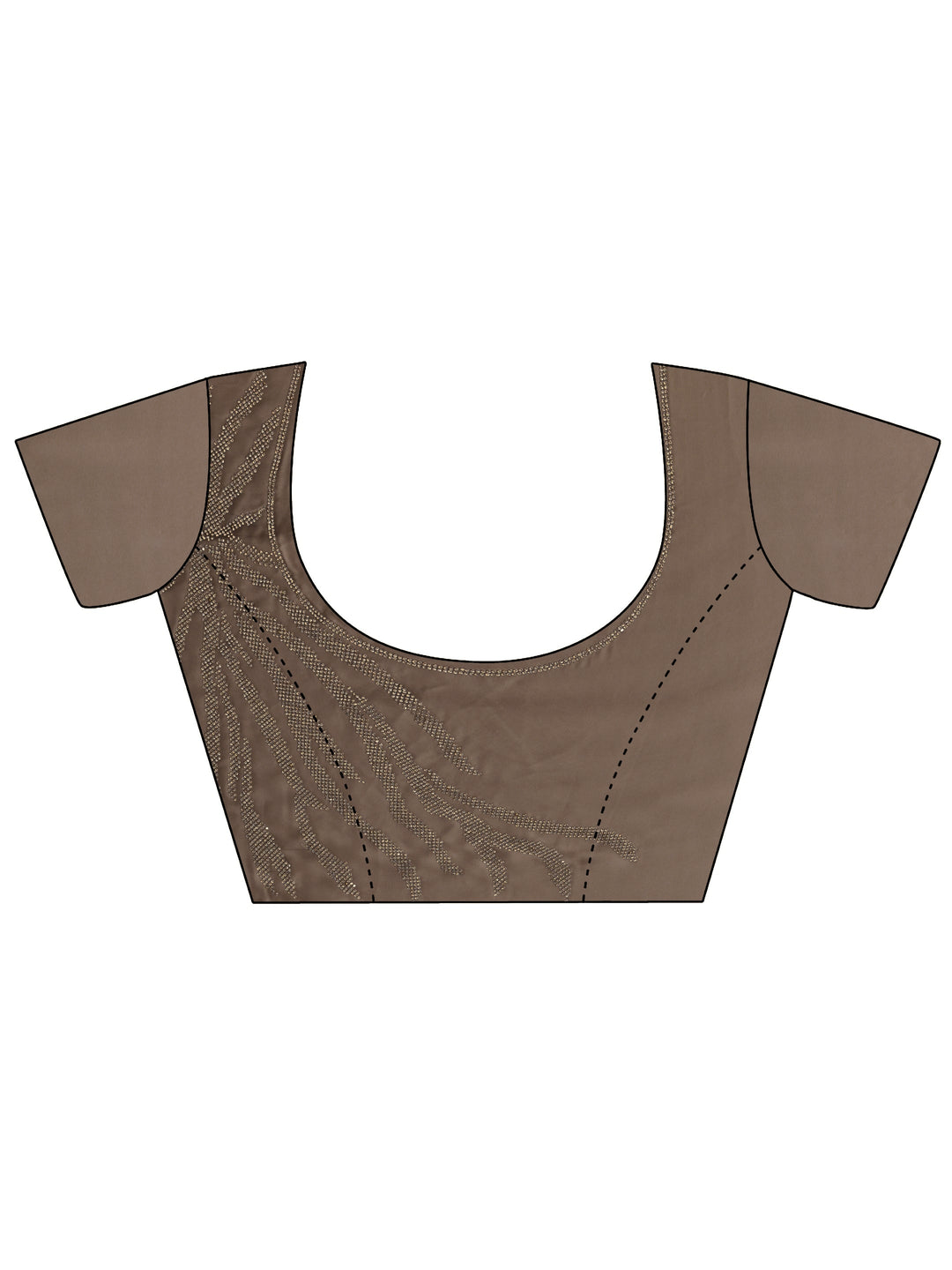 Libas Taupe Solid Satin Saree With Unstitched Blouse Piece