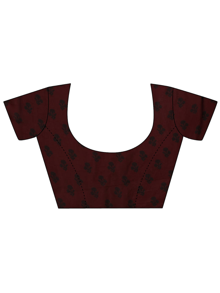 Burgundy Embellished Tissue Saree With Unstiched Blouse Piece