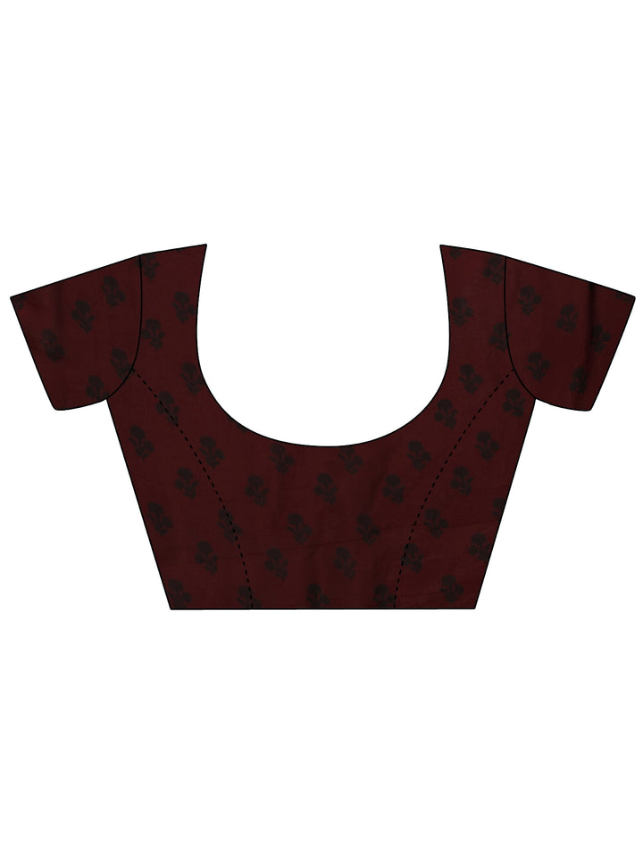 Libas Burgundy Embellished Tissue Saree With Unstiched Blouse Piece