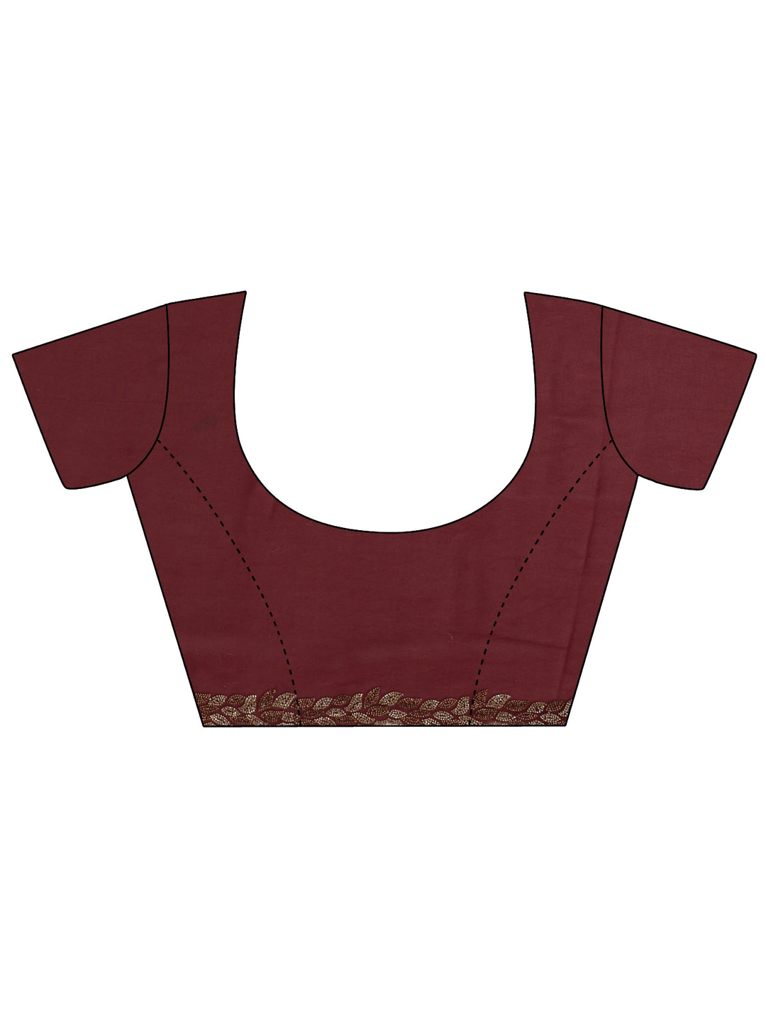 Libas Burgundy Embellished Border Georgette Saree With Unstitched Blouse Piece
