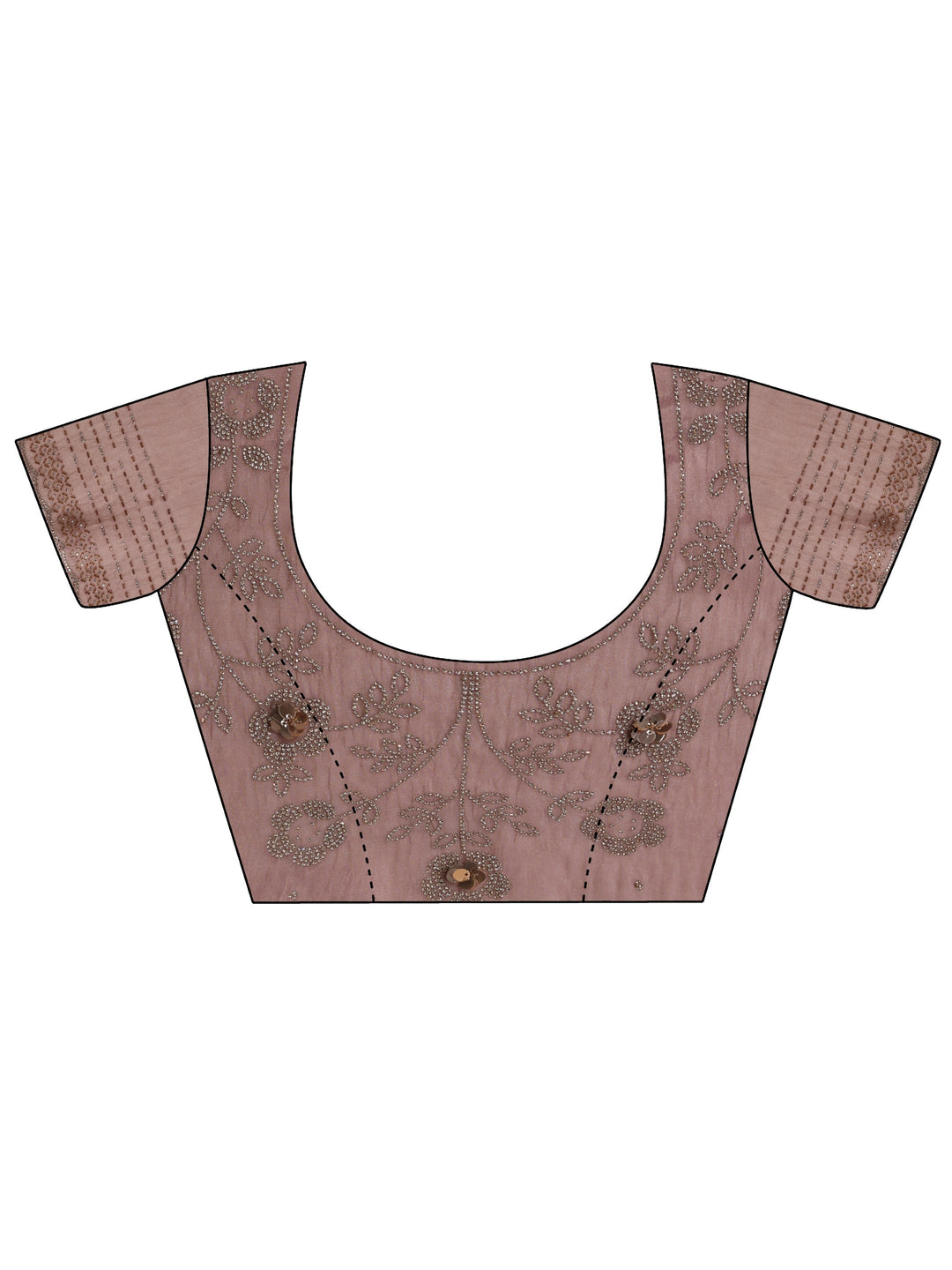 Libas Lavender Embellished Tissue Saree With Unstiched Blouse Piece