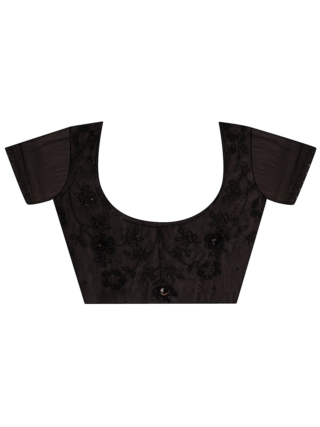 Libas Black Embellished Tissue Saree With Unstiched Blouse Piece
