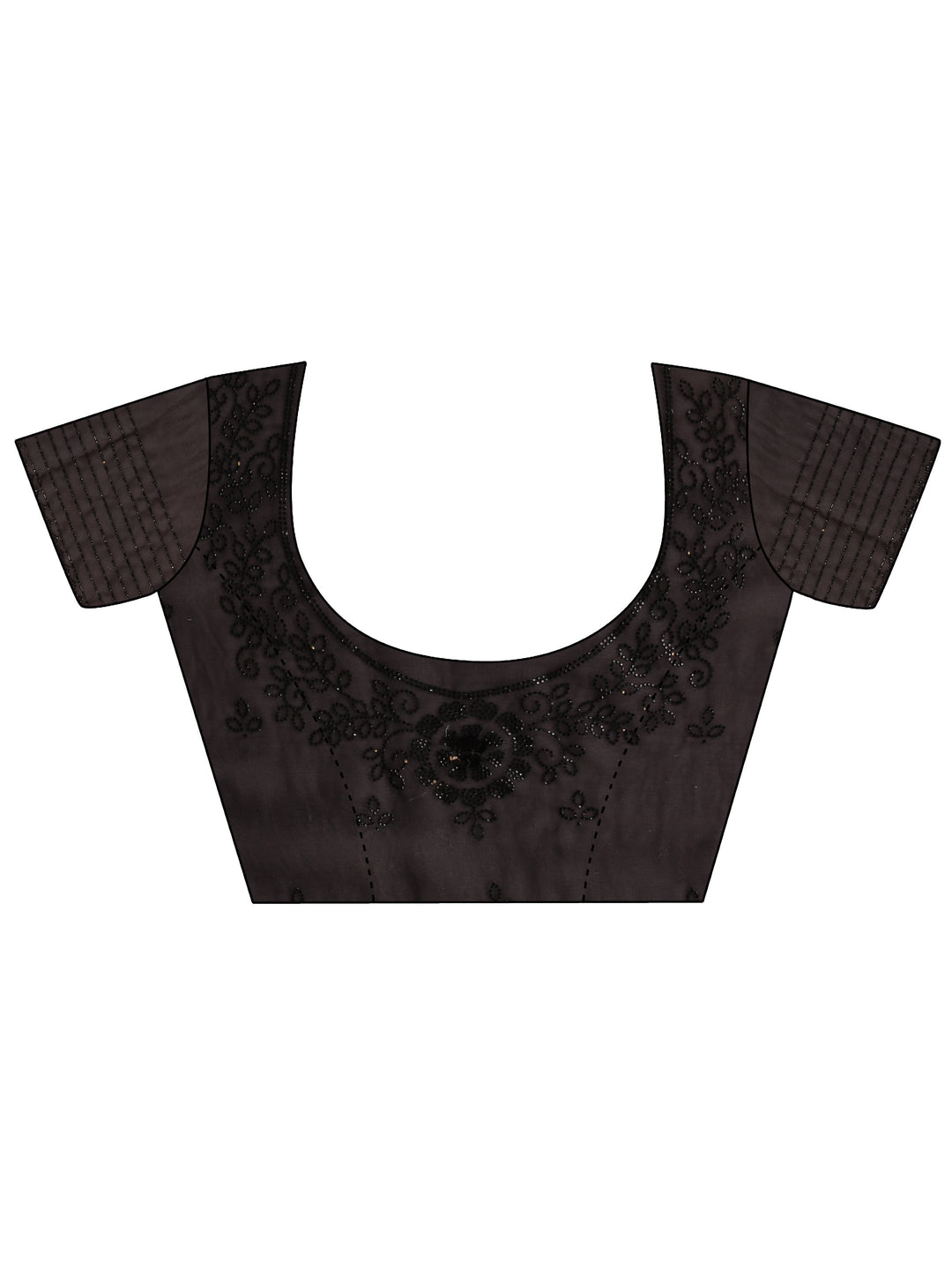 Libas Black Embellished Tissue Saree With Unstiched Blouse Piece