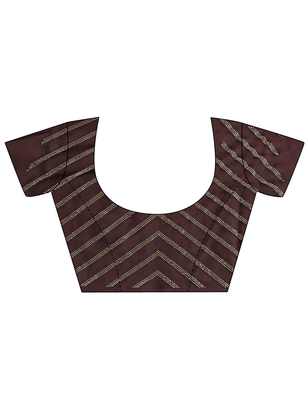 Brown Embellished Border Ombre Tissue Saree With Unstitched Blouse Piece