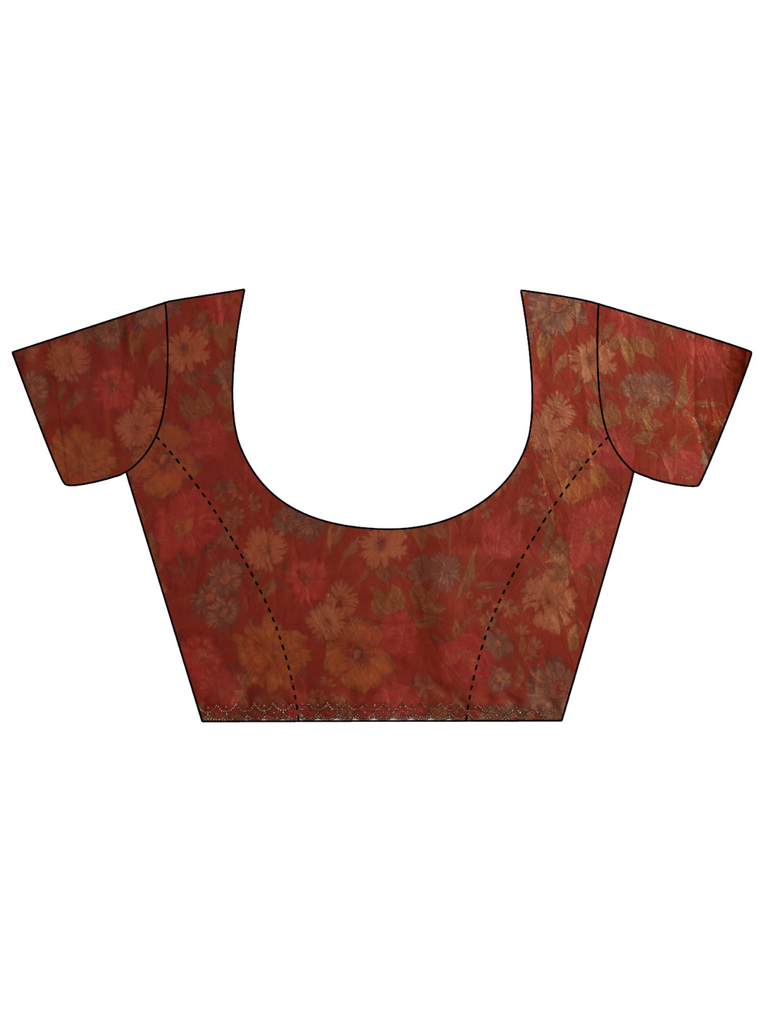 Libas Orange Embellished Tissue Saree With Unstiched Blouse Piece