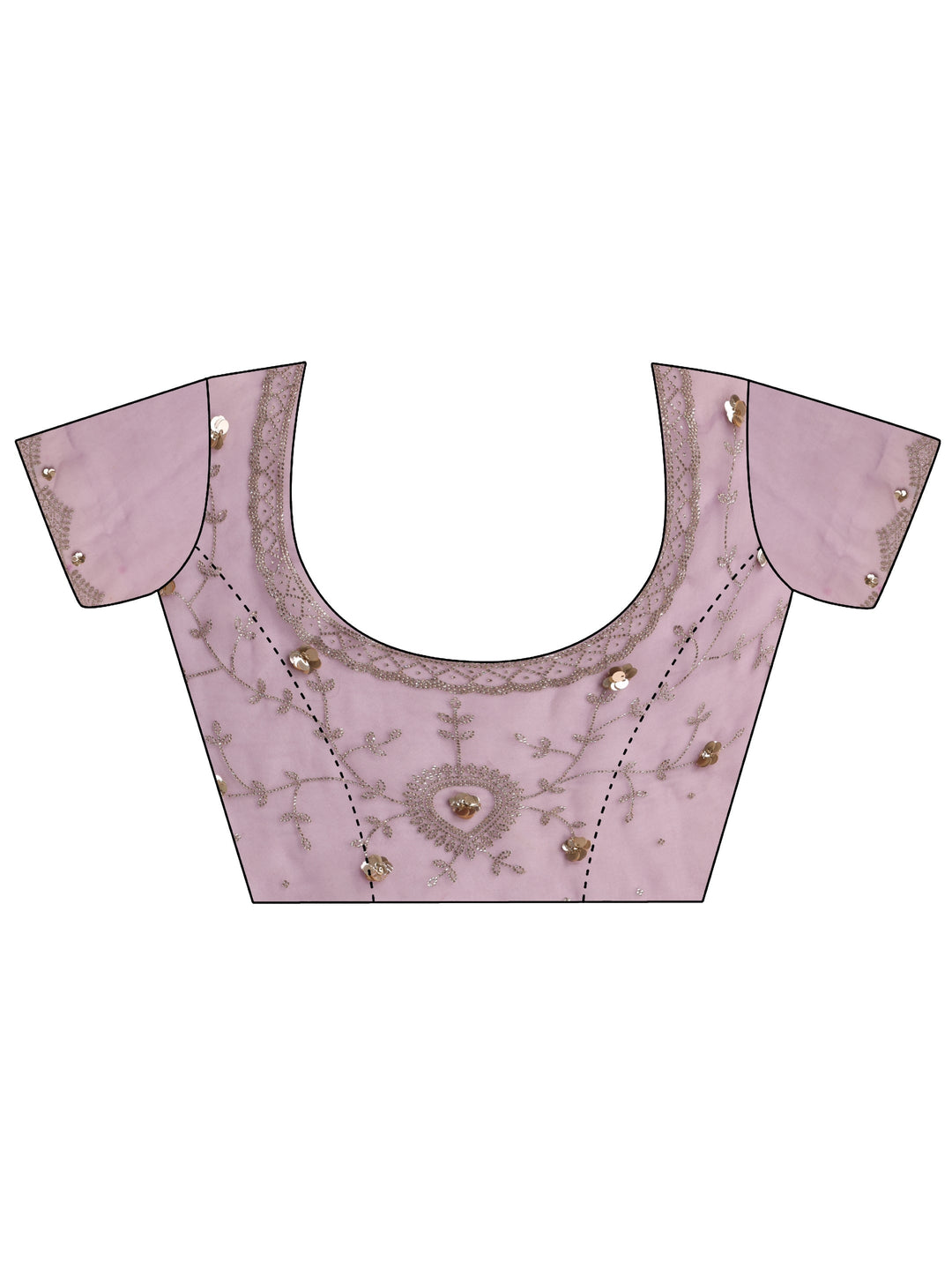 Libas Purple Embellished Tissue Saree With Unstiched Blouse Piece