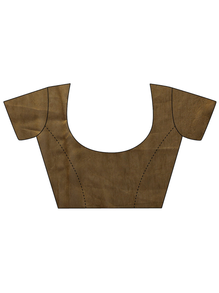 Olive Solid Tissue Saree With Unstiched Blouse Piece