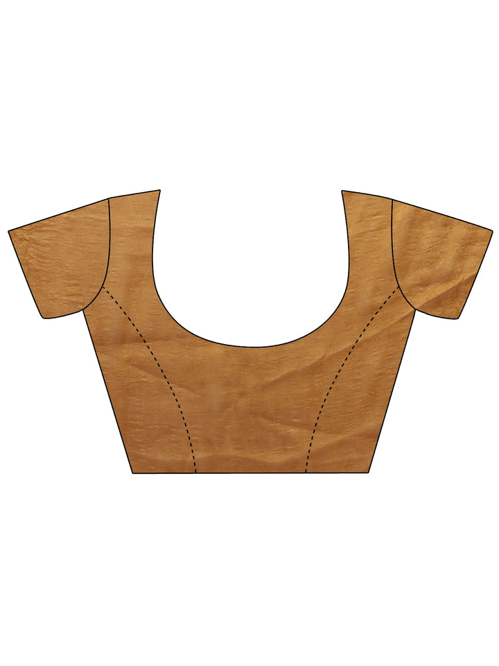 Mustard Solid Tissue Saree With Unstiched Blouse Piece
