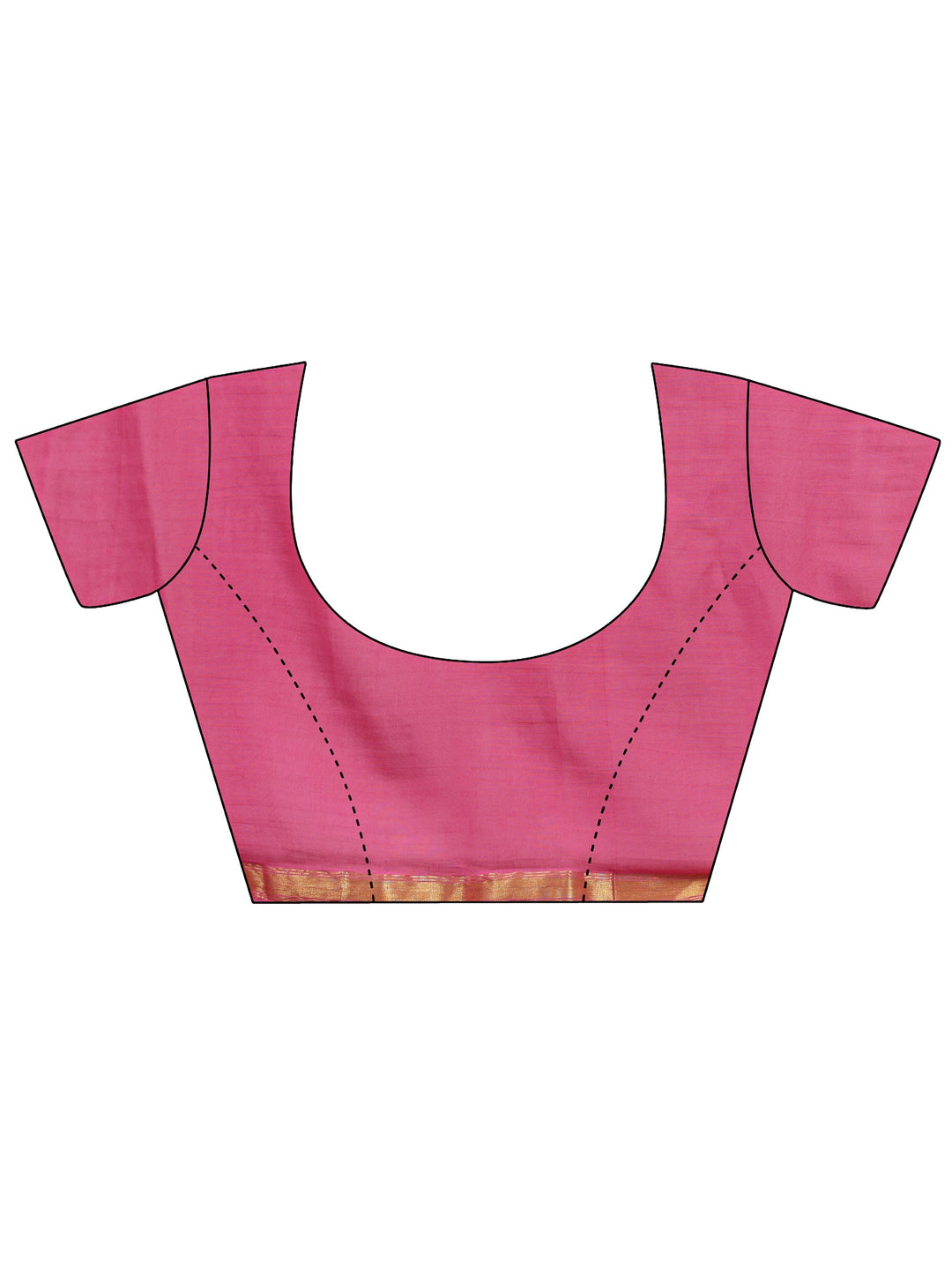 Pink Solid Cotton Tassel Saree With Unstitched Blouse Piece