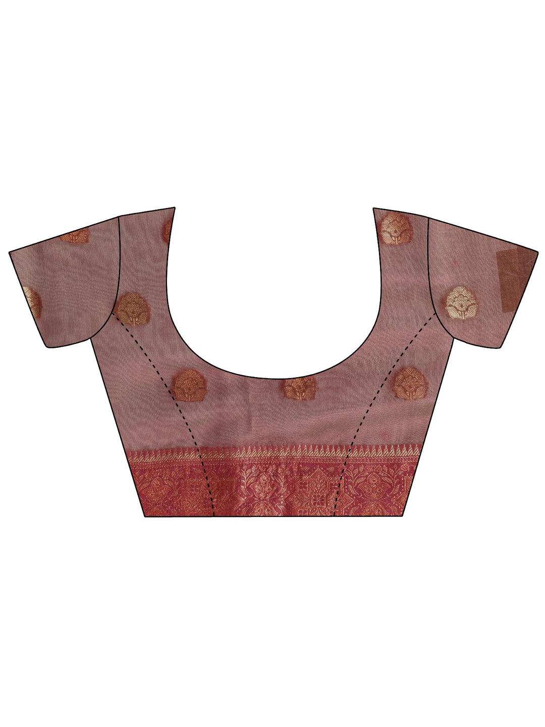 Libas Burgundy Jacquard Woven Design Silk Blend Saree