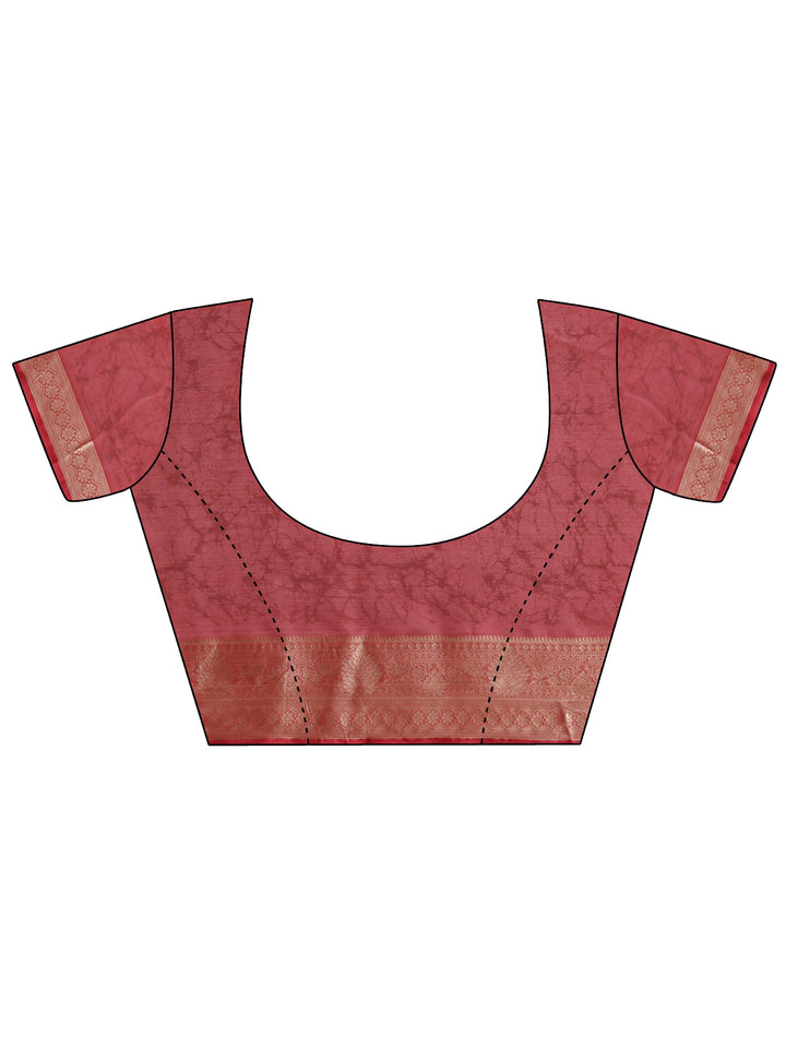 Multi Bandhani Printed Chiffon Saree With Unstitched Blouse Piece