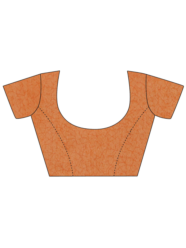 Orange Leheriya Printed Chiffon Saree With Unstitched Blouse Piece