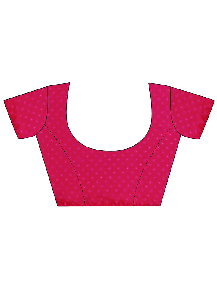Pink Quirky Printed Georgette Saree With Unstitched Blouse Piece