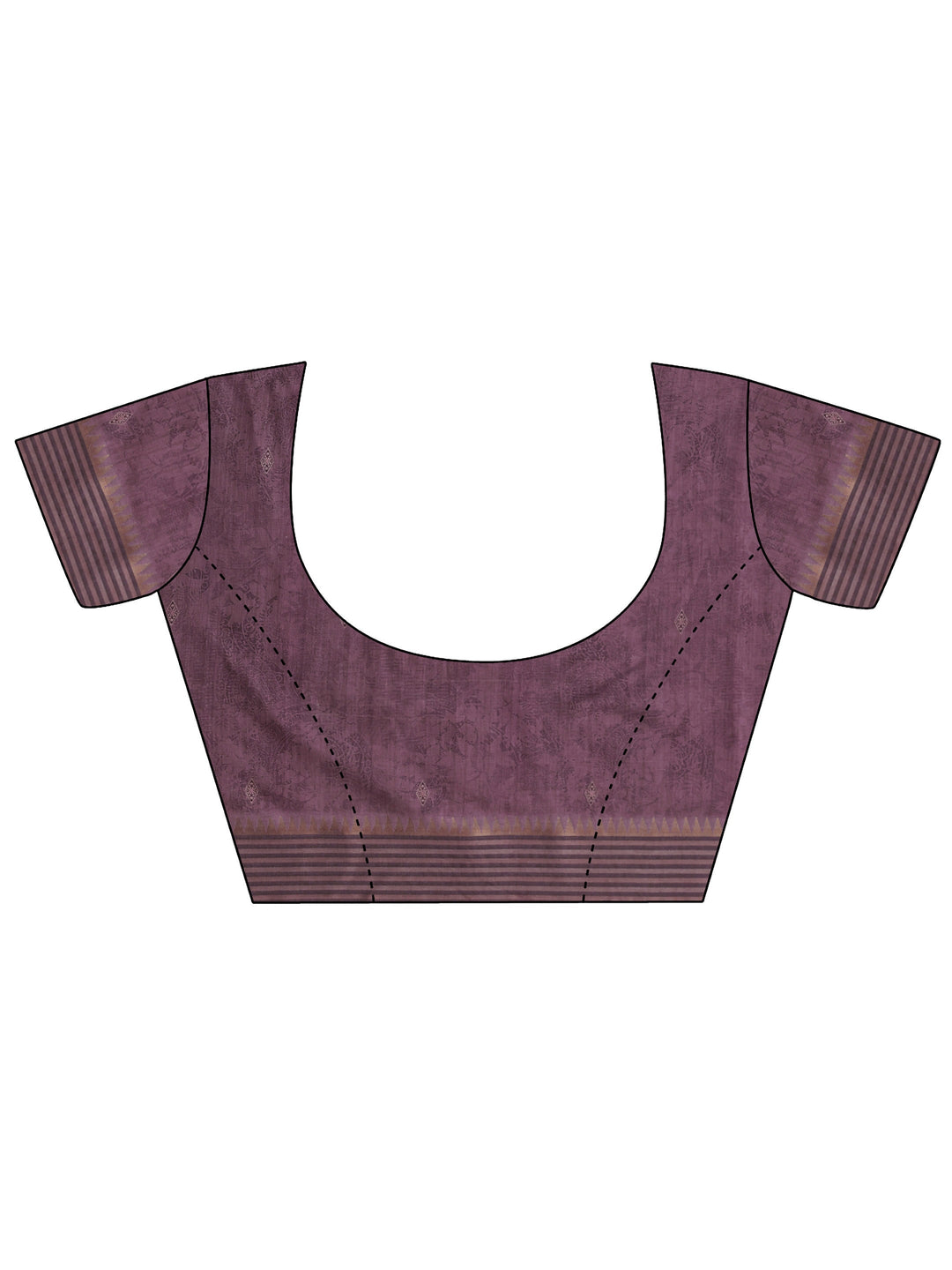 Purple Floral Silk Blend Saree With Unstitched Blouse Piece