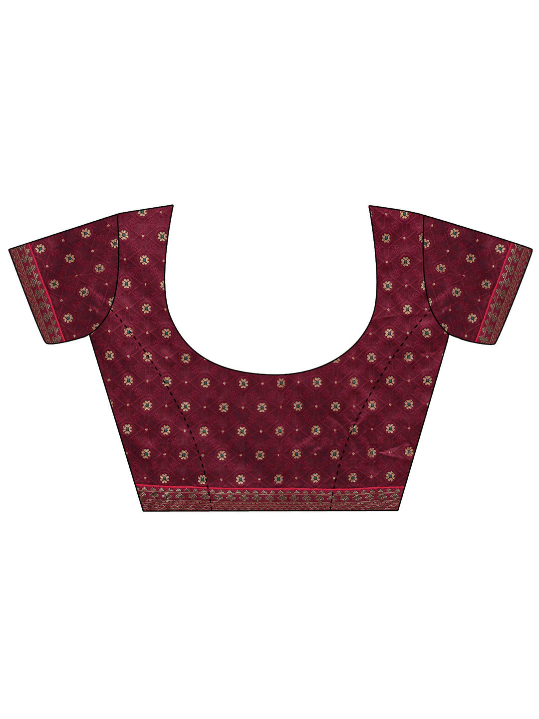Maroon Solid Georgette Saree With Unstitched Blouse Piece