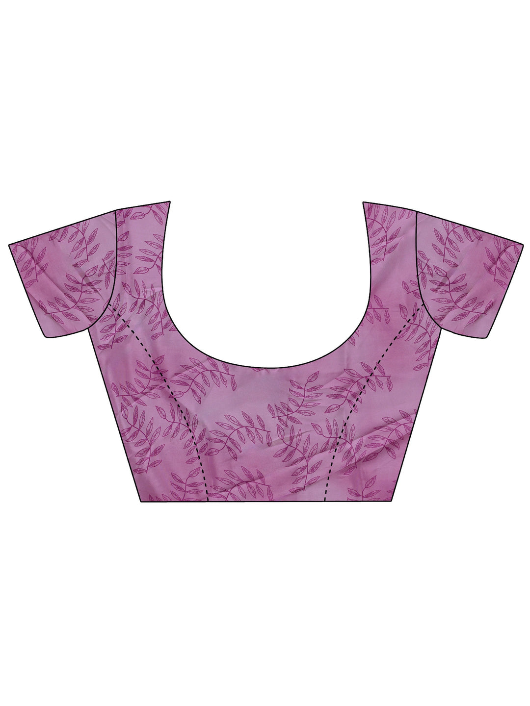 Pink Floral Printed Satin Saree With Unstitched Blouse Piece