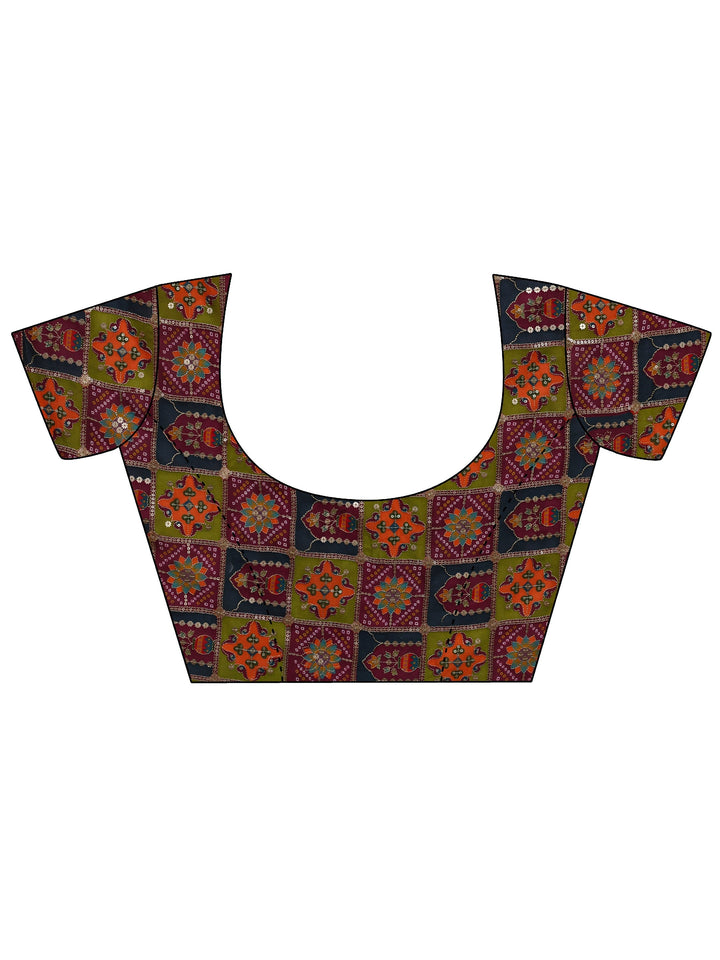 Libas Burgundy Solid Chiffon Saree With Unstitched Blouse Piece