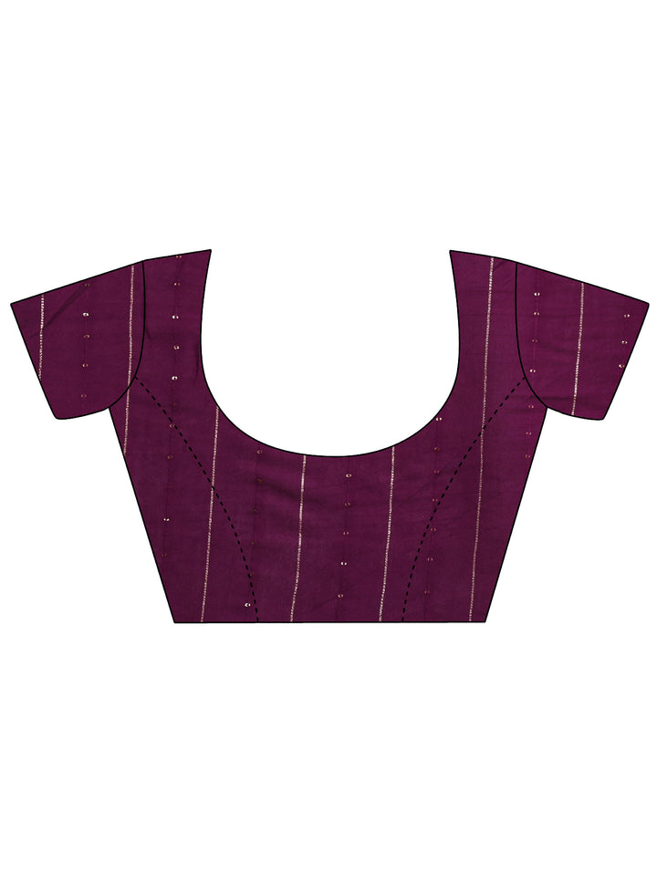 Purple Solid Tissue Saree With Unstitched Blouse Piece