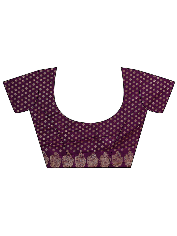 Purple Kanjeevaram Silk Blend Saree