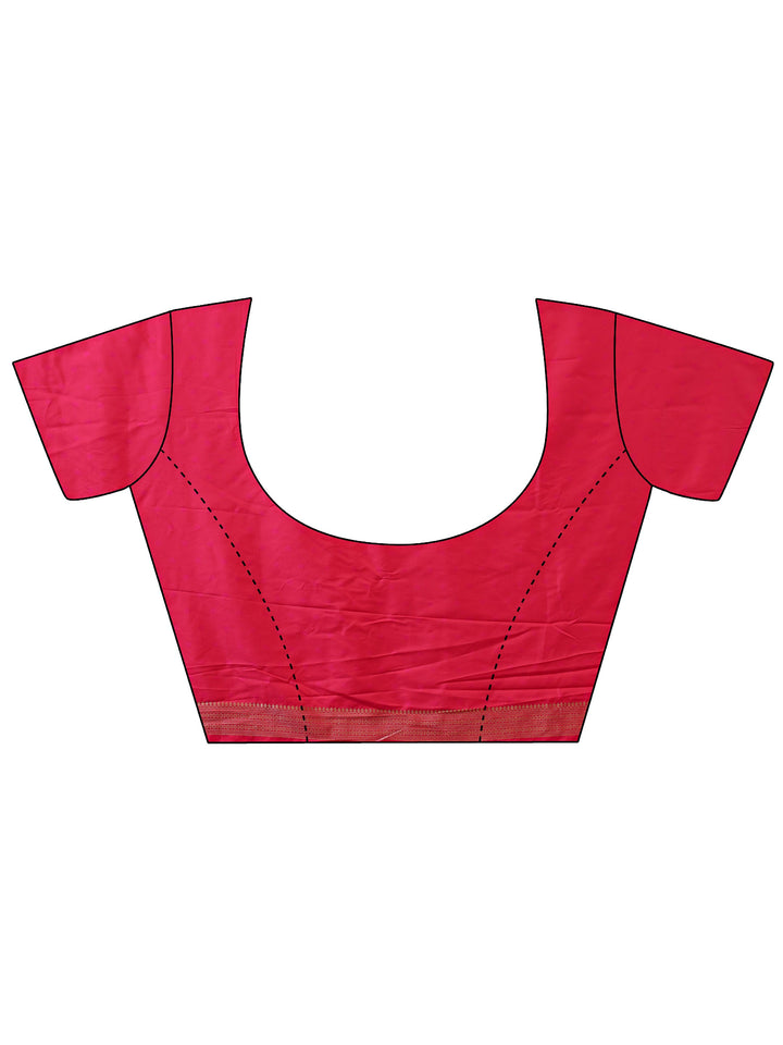 Pink Kanjeevaram Silk Blend Saree