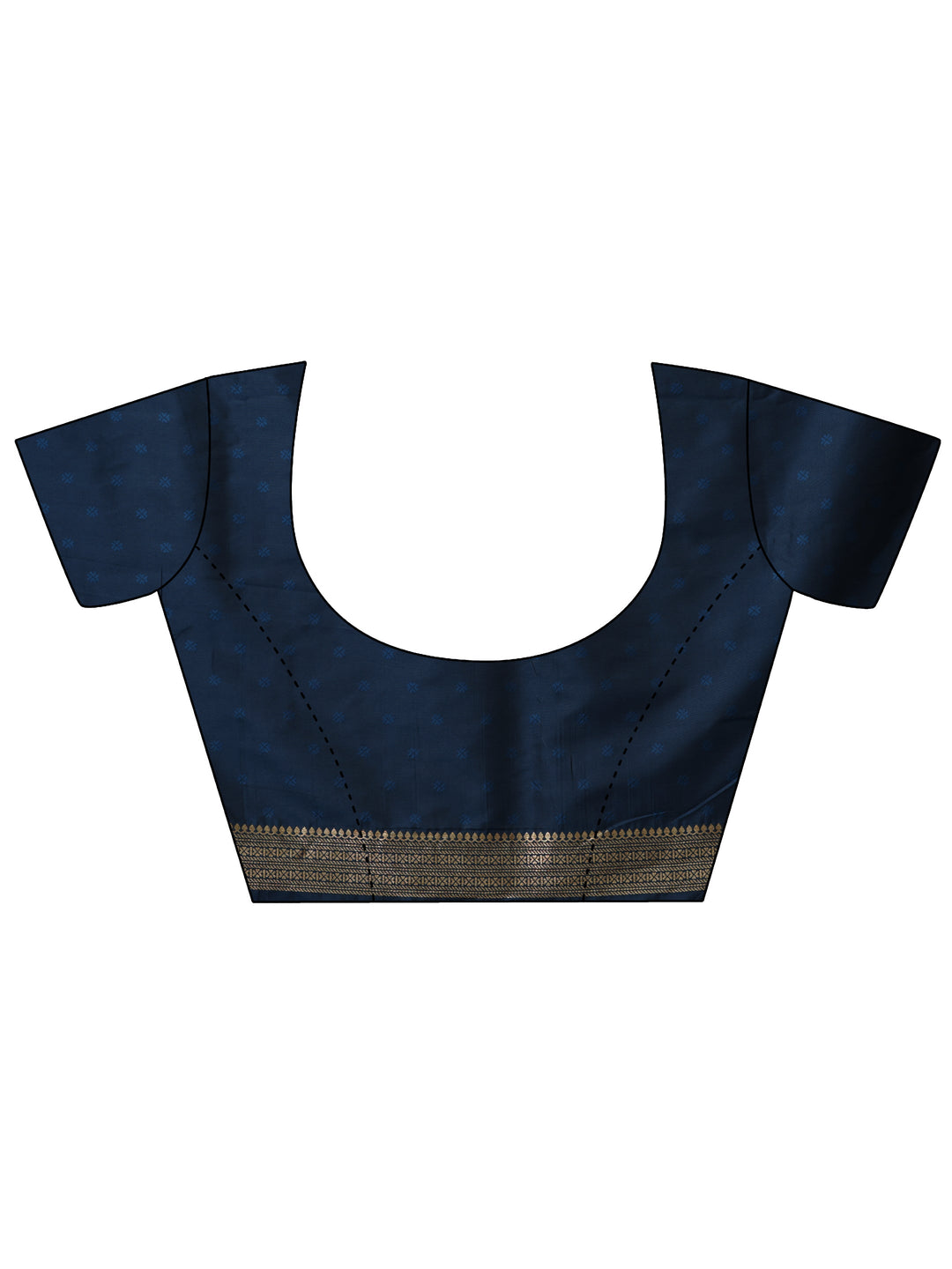 Navy Blue Kanjeevaram Silk Blend Saree