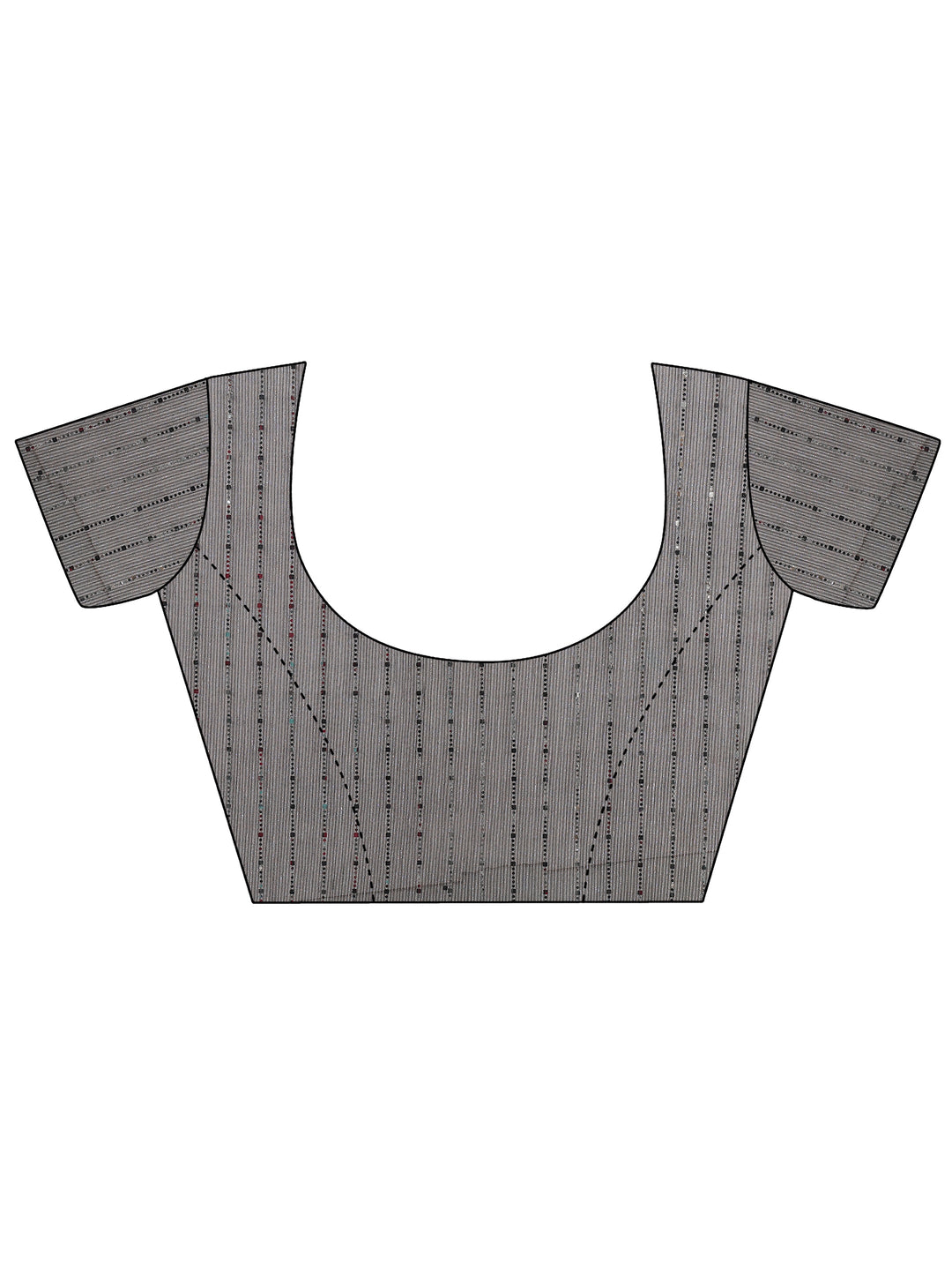 Grey Solid Glossy Tissue Saree