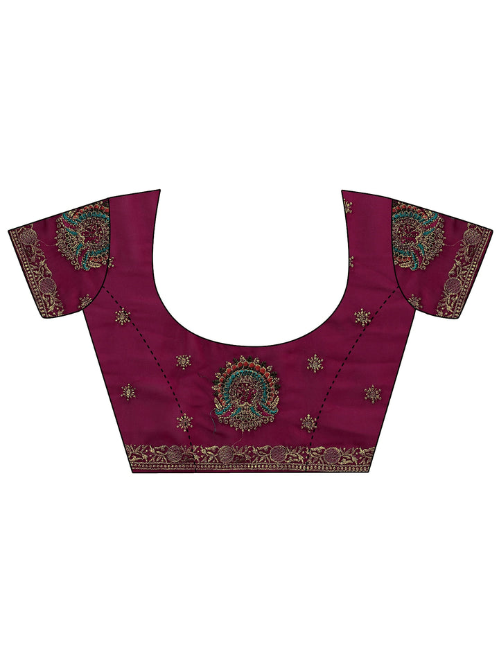 Pink Floral Embroidered Georgette Saree