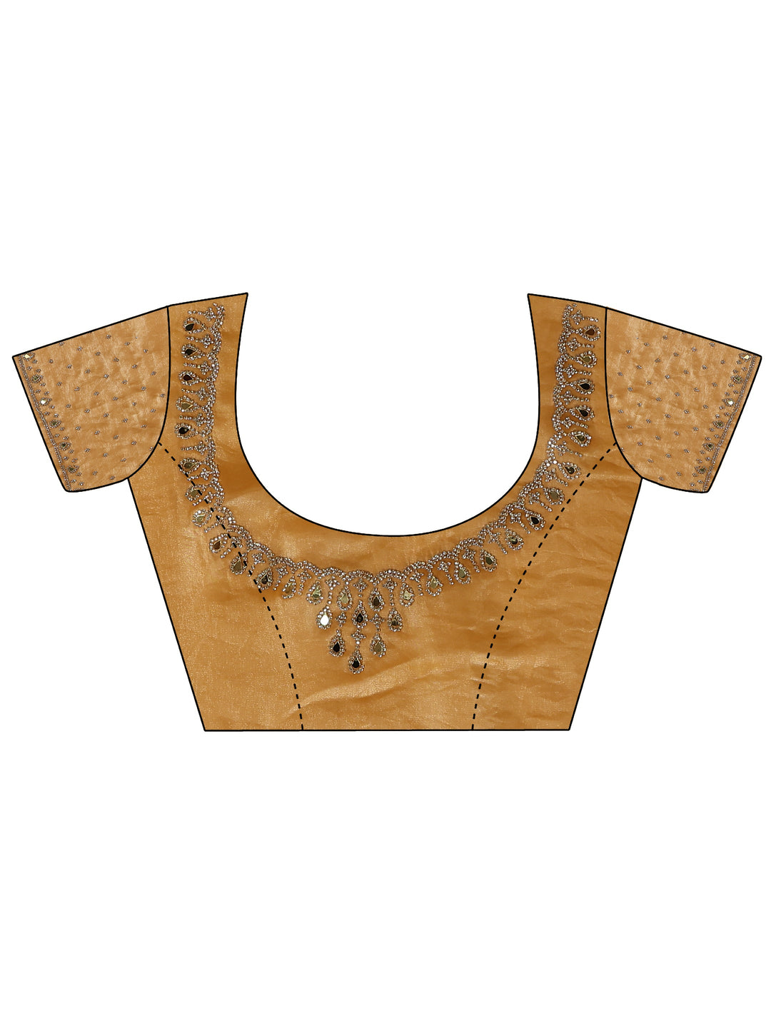 Mustard Embellished Tissue Saree