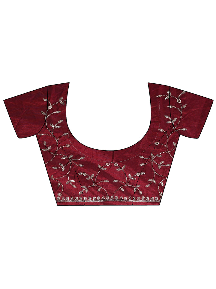 Libas Art Brown Embellished Tissue Saree