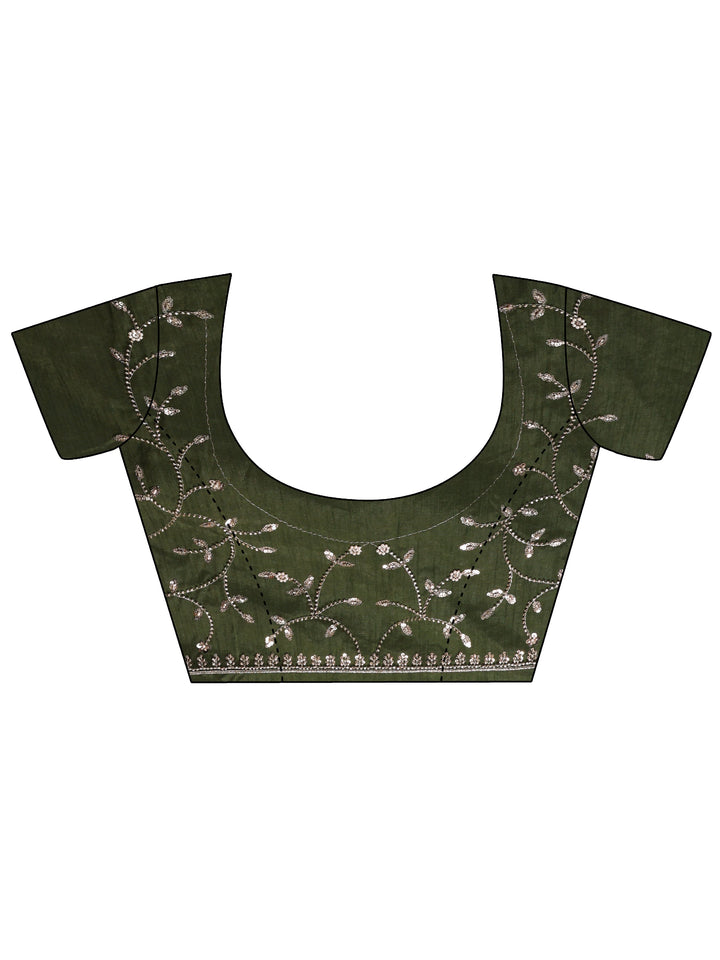 Libas Art Green Embellished Tissue Saree
