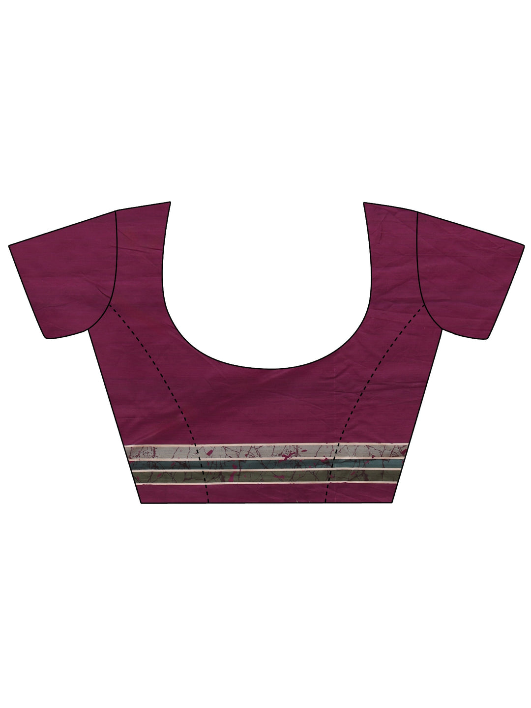 Burgundy Floral Printed Cotton Blend Saree