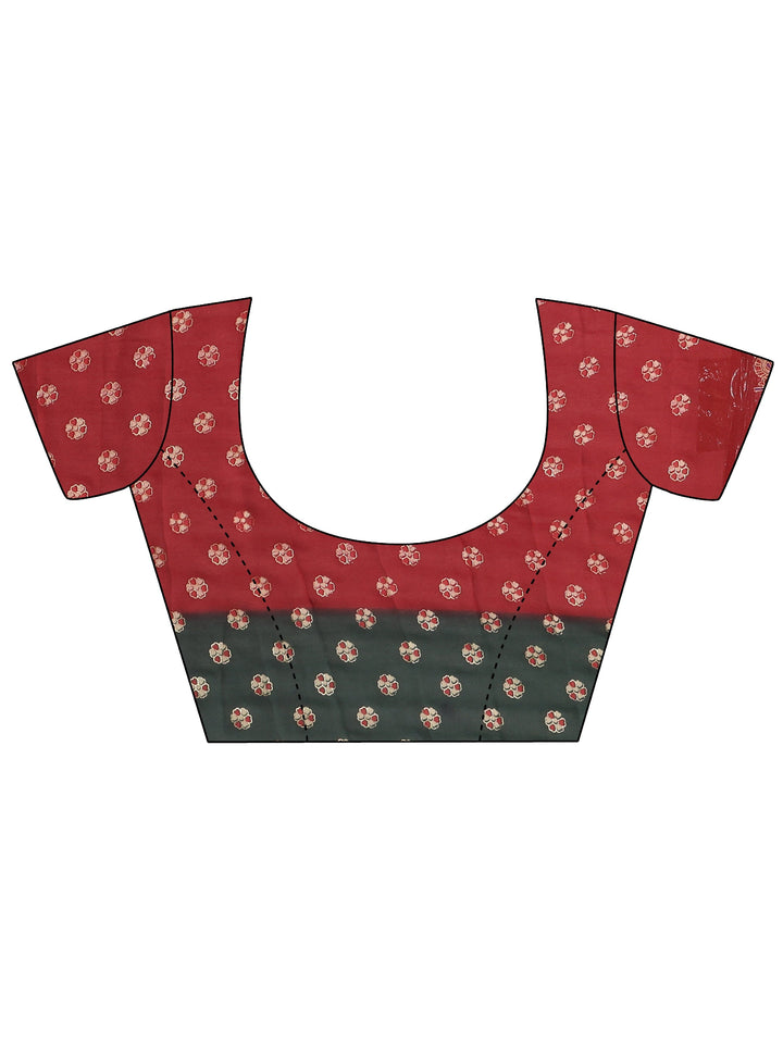 Red Ethnic Motif Printed Georgette Saree