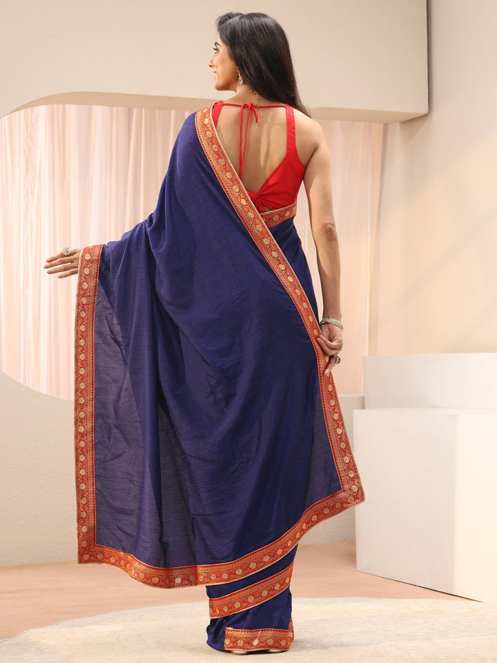 Blue Silk Blend Saree