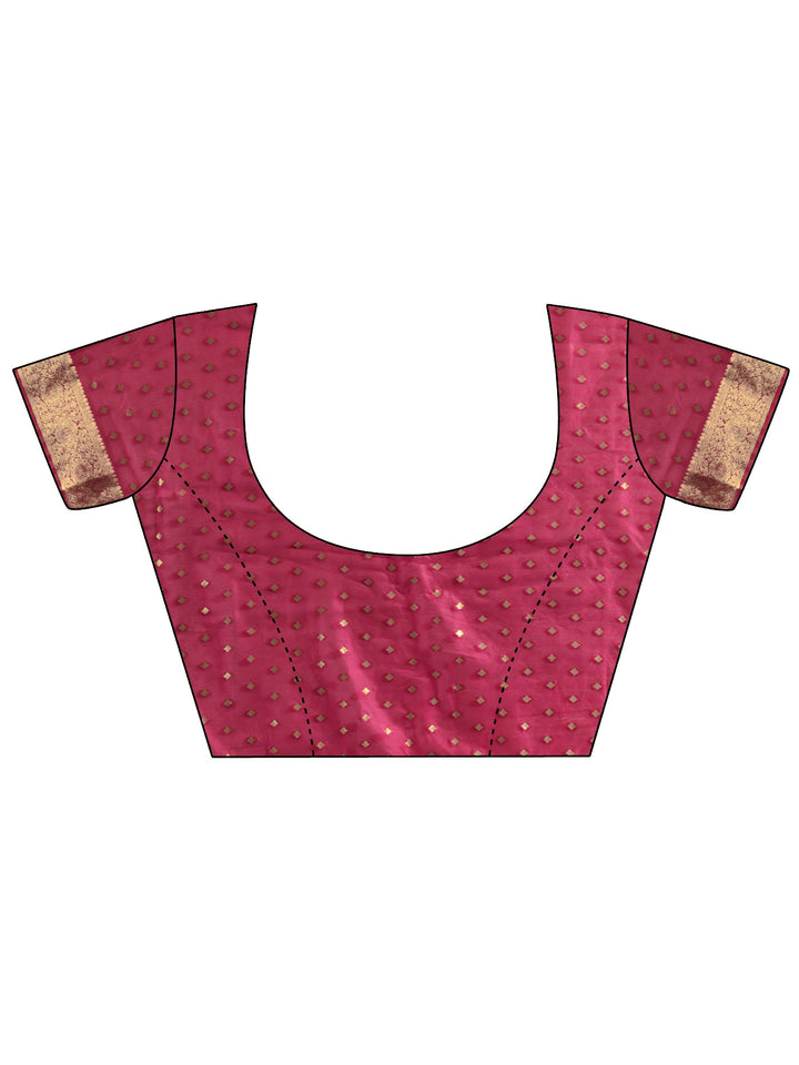 Libas Pink Silk Blend Tassel Saree