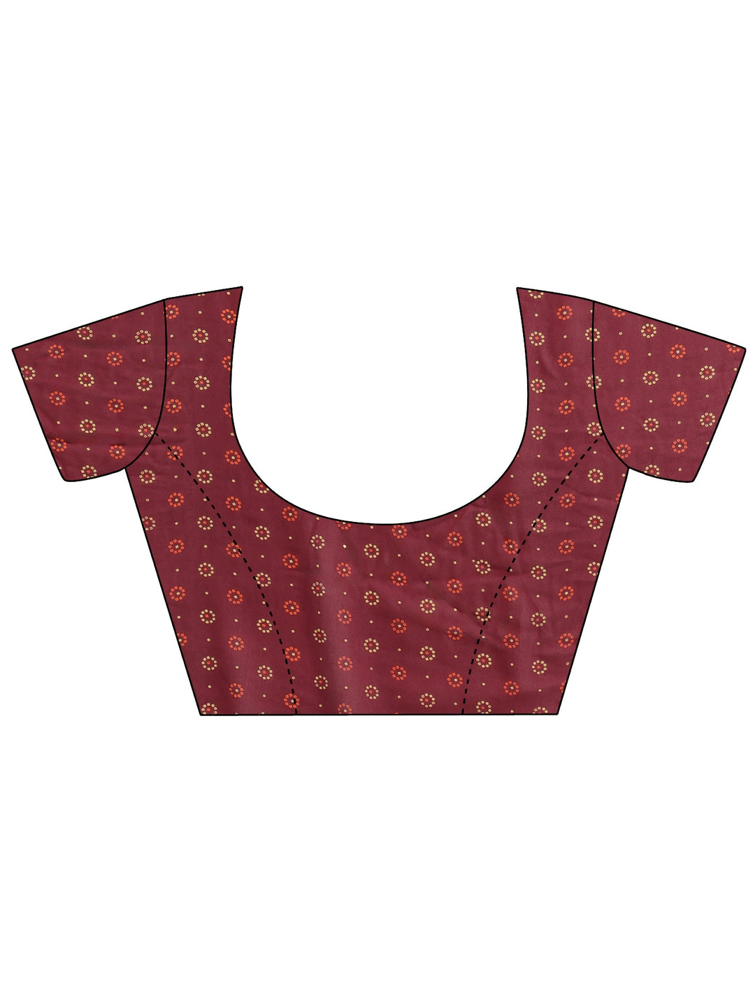 Maroon Floral Printed Georgette Saree