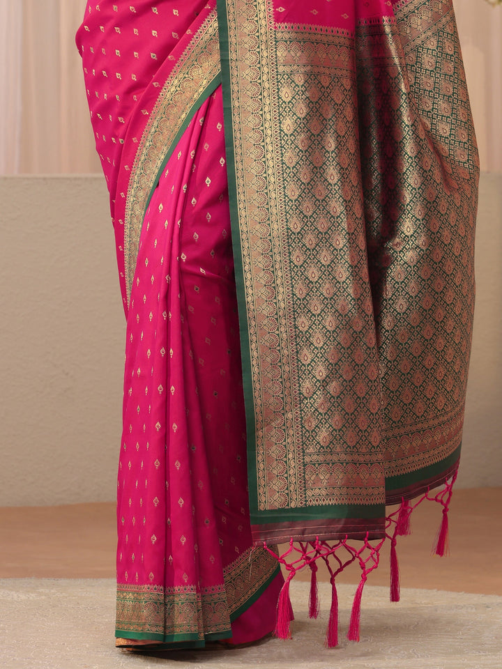 Libas Pink Kanjeevaram Silk Blend Saree