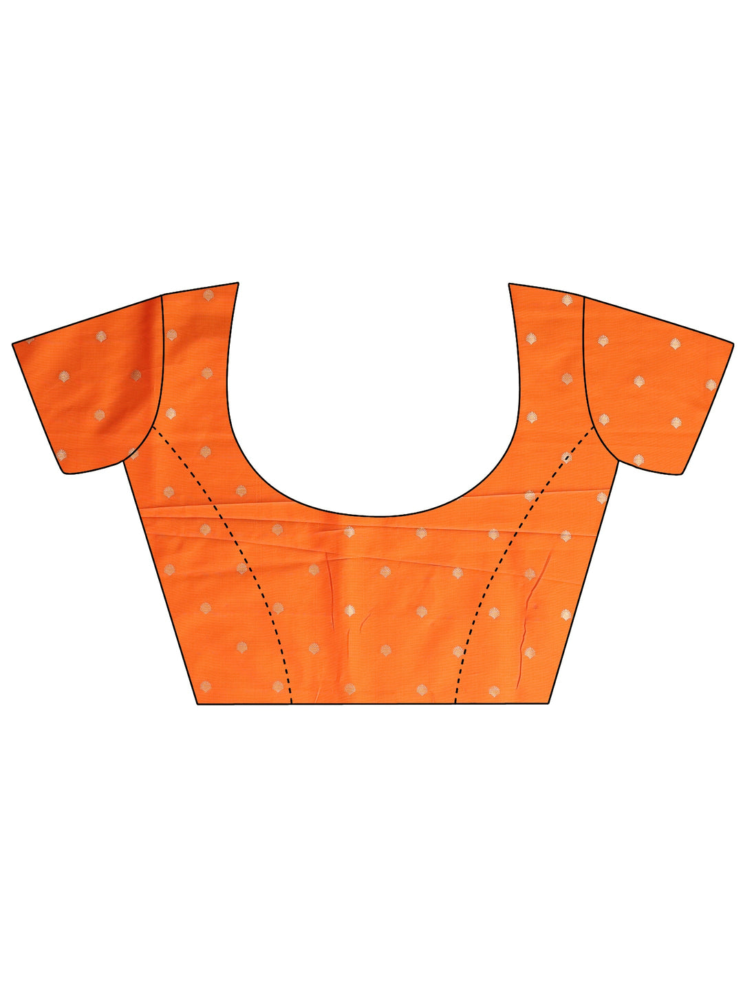 Orange Ethnic Motif Self Design Silk Blend Saree