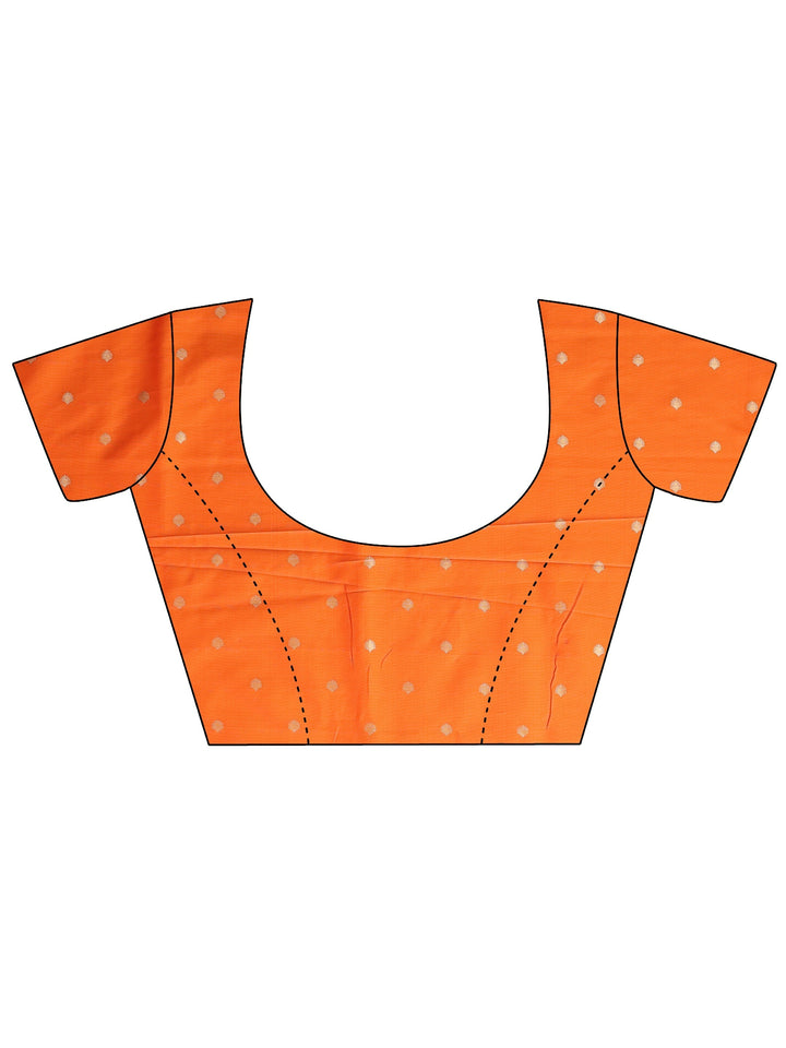 Libas Orange Kanjeevaram Silk Blend Saree