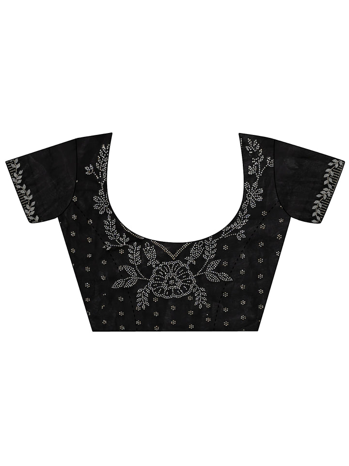 Black Embellished Tissue Saree
