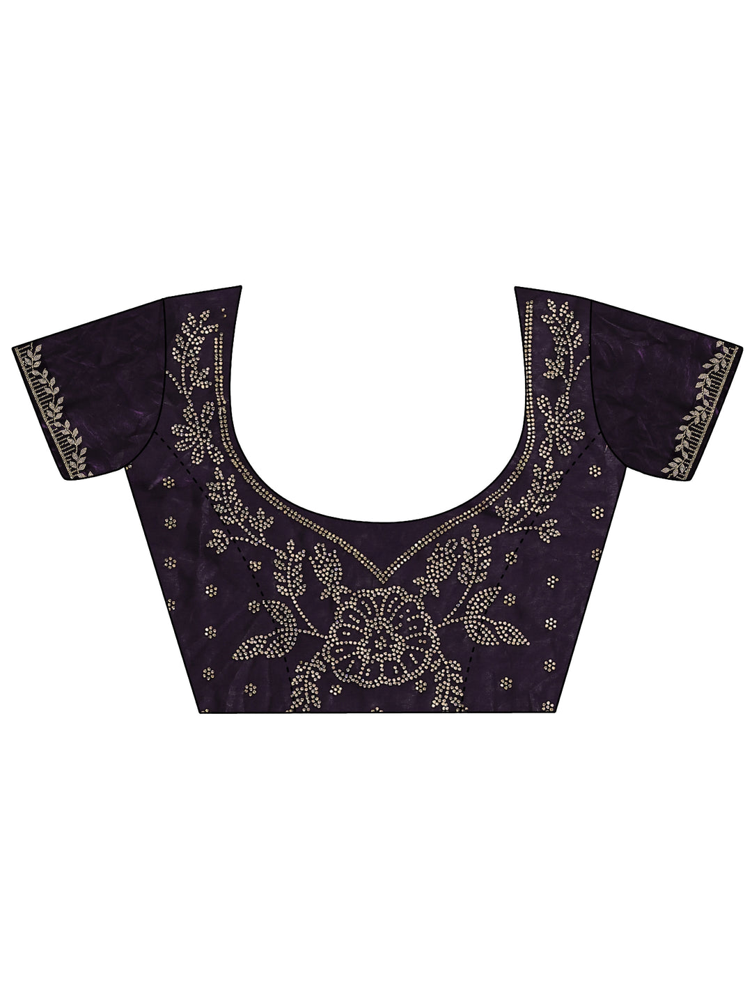 Purple Embellished Tissue Saree