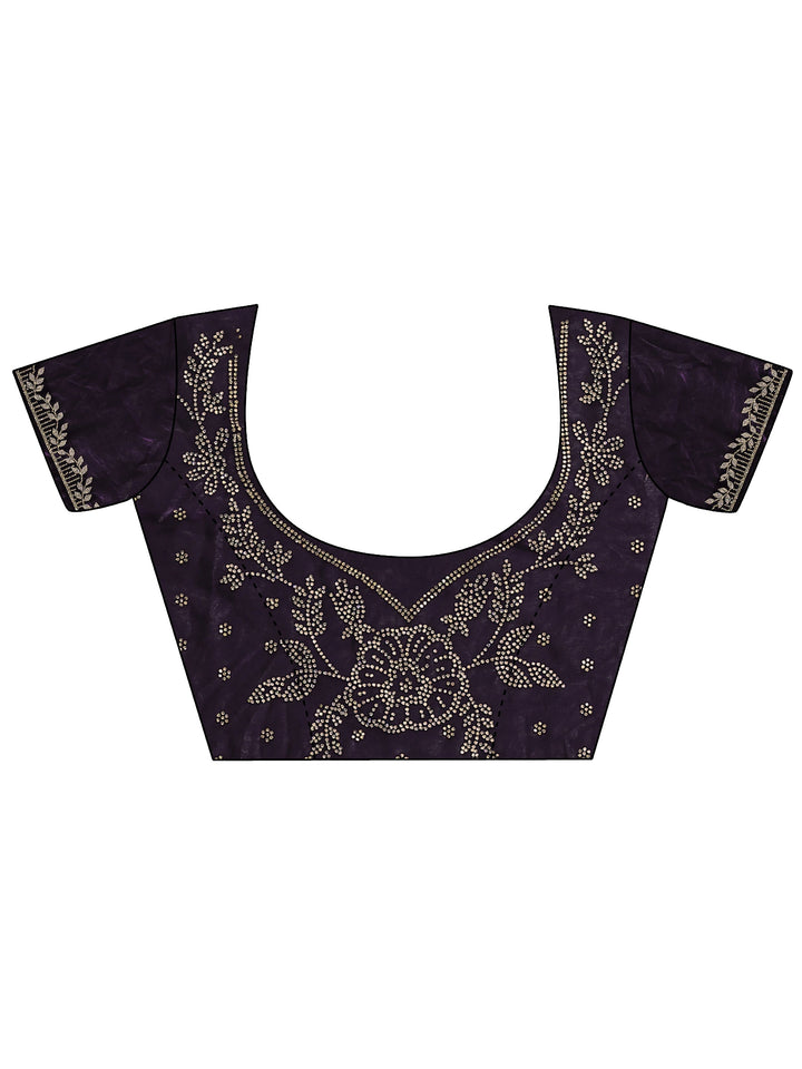 Purple Embellished Tissue Saree