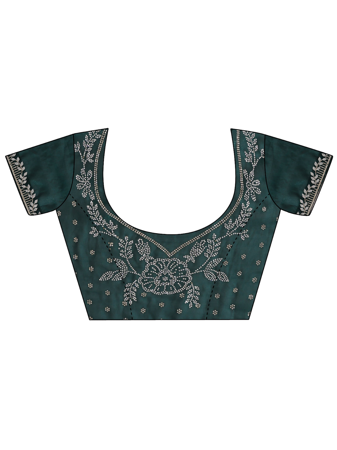 Green Solid Tissue Saree