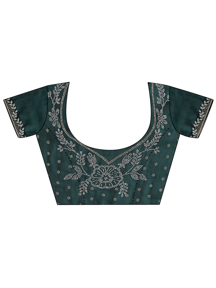 Green Solid Tissue Saree
