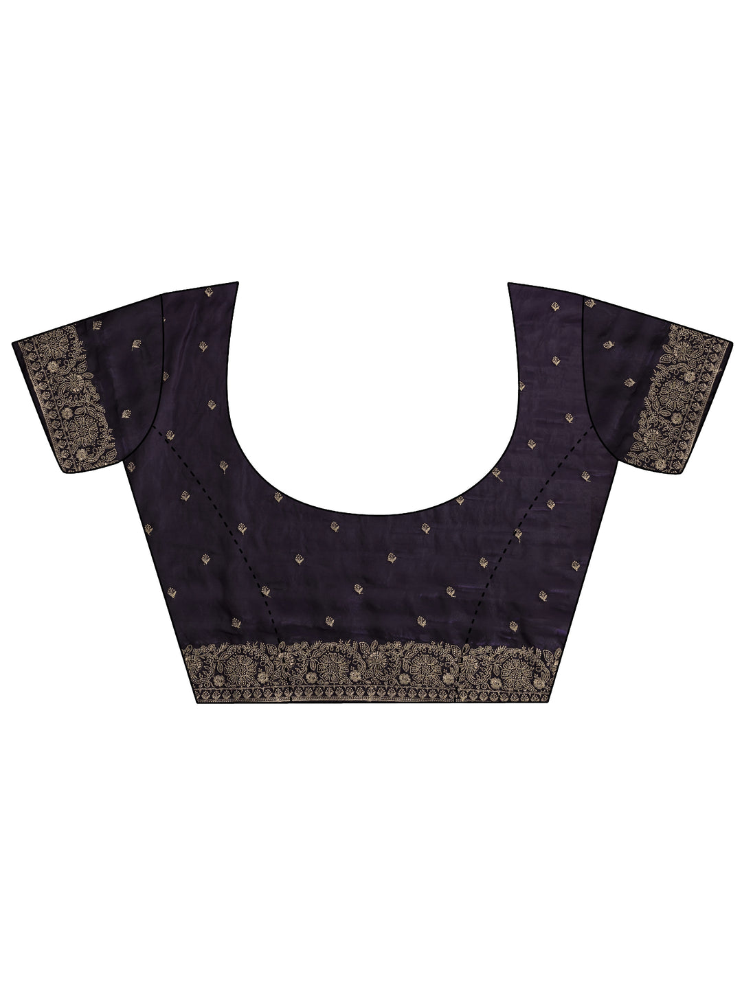 Purple Ethnic Embellished Tissue Saree