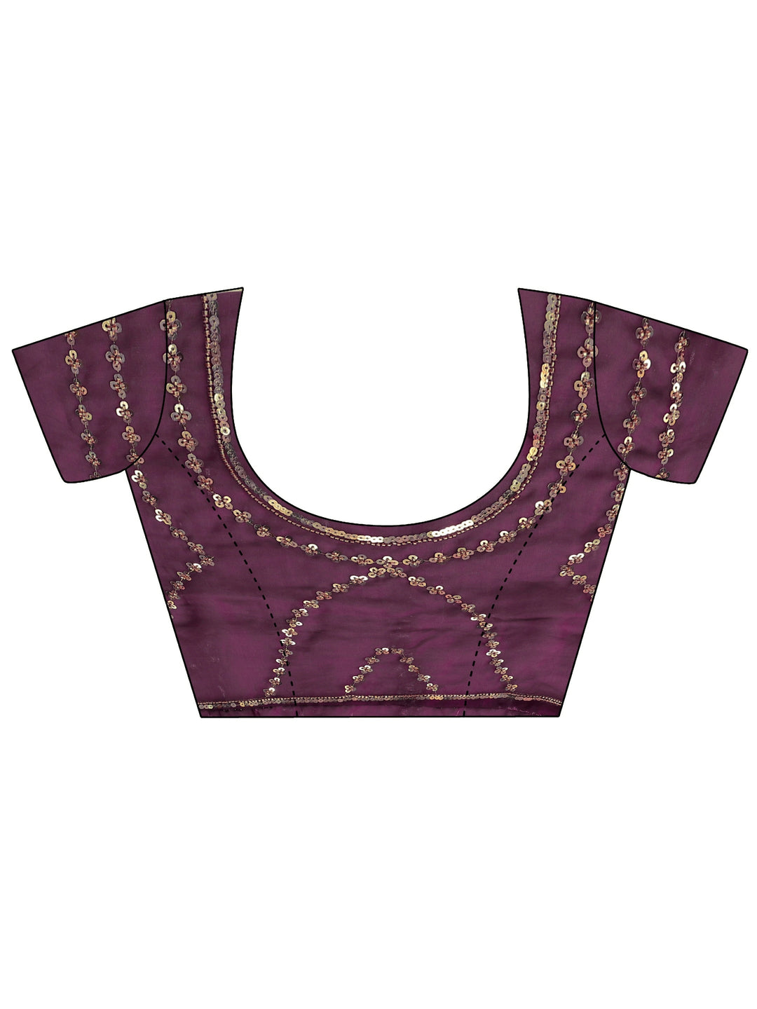 Burgundy Embellished Tissue Saree
