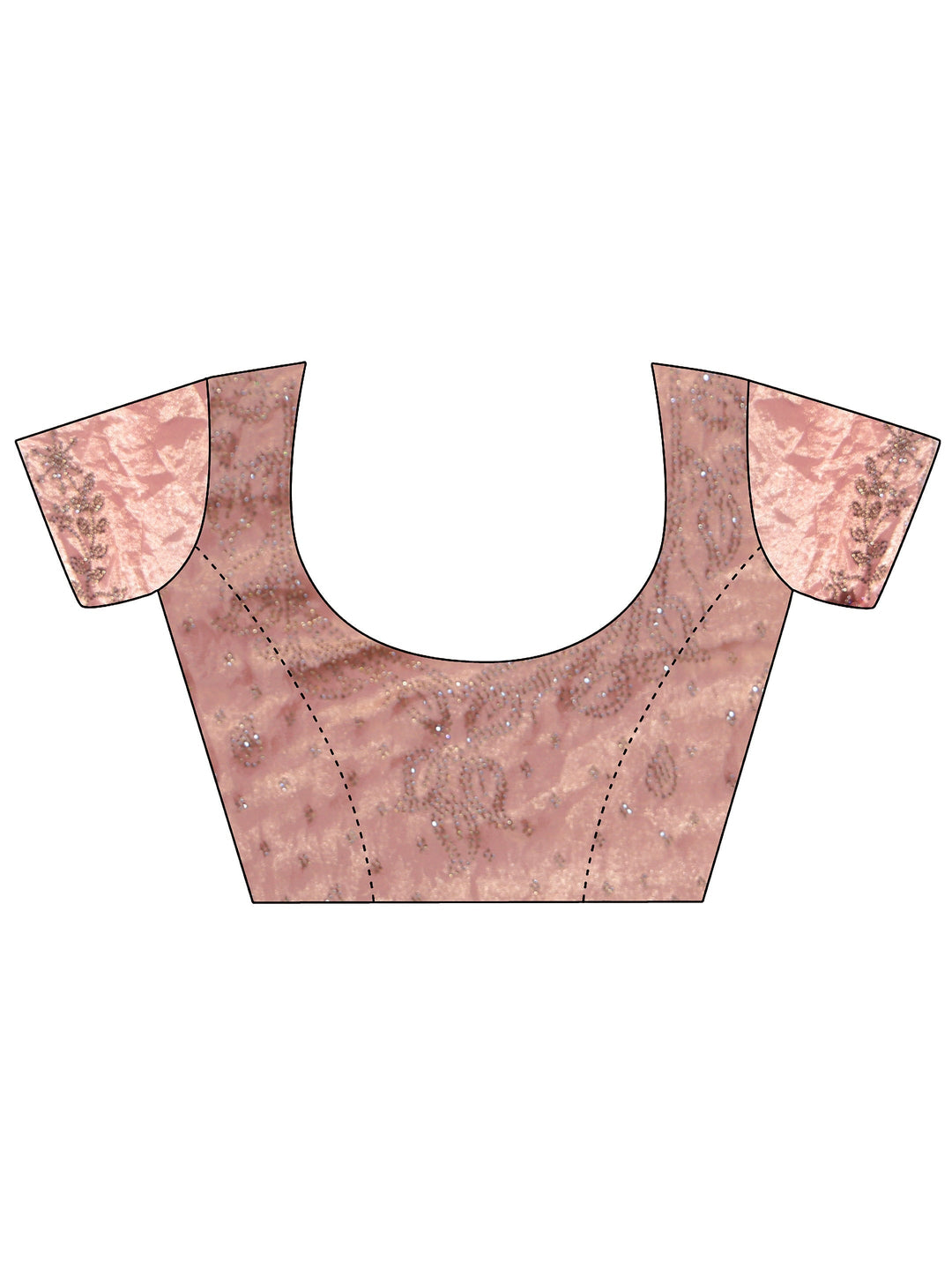 Peach Tissue Saree With Embellished Border