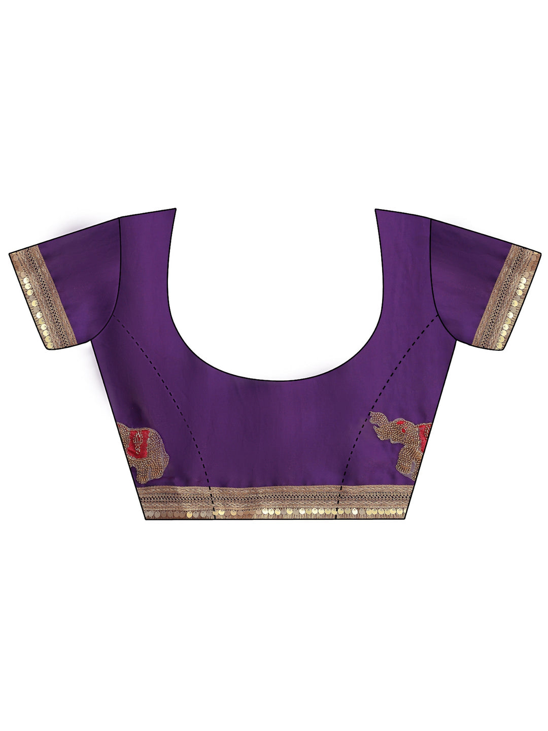 Aubergine Purple Embellished Tissue Saree