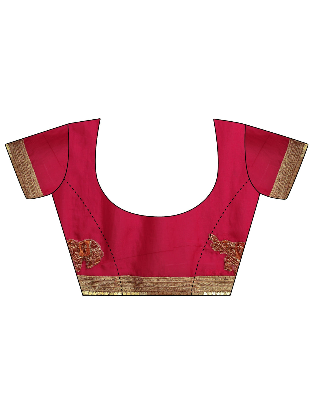 Raspberry Red Embellished Tissue Saree